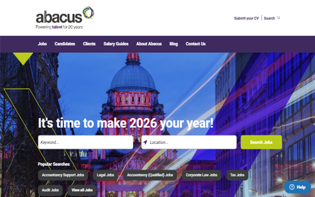 Abacus Professional Recruitment website screenshot