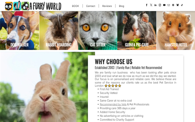 A Furry World Ltd. website screenshot
